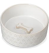 MALACASA Ceramic Dog Food Bowl, 6 Cups or 54 oz Dog Food Water Dish for Large Breeds, Pet Bowl Di...