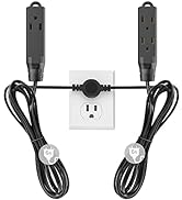 Twin Extension Cord Power Strip, 12 Feet Double Extension Cord - 6 Feet On Each Side,16AWG 3 Pron...