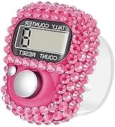 Pink Electronic Finger Tally Counter Clicker Counter,Convenient Portable Digital Display Tally Co...