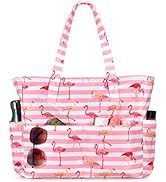 oscaurt Beach Bags for Women Large Waterproof Sandproof Beach Tote Swim Pool Bag with Zipper for ...