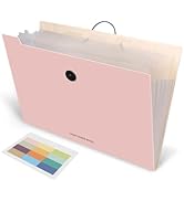 Tuhangcc Expanding File Folder with 8 Pockets,Accordion File Organizer with Labels, Letter A4 Siz...