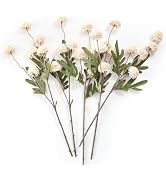 InnoGear Silk Flowers Pompon Mums Artificial Flowers, 5pcs 25 Heads Fake Mini Chrysanthemums with...