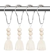 Boho Shower Curtain Hooks Rings Rustproof, CHICTIE Nautical Decorative Shower Curtain Rings with ...
