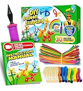 DIY Balloon Animal Kit for beginners. Twisting & Modeling balloon Kit 30 + Sculptures,100 Balloon...