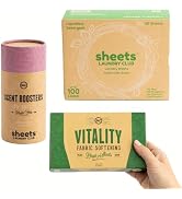 Sheets Laundry Club Bundle - 50 Pack (up to 100 loads) Fresh Linen Detergent Sheets, 40 Pack Vita...