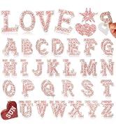 Rhinestone Letter Self-Adhesive Patches for Clothing: Kingsow Pink 56Pcs Glitter Crystal Letter P...