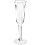 Party Essentials Twopiece Hard Plastic 6 oz Deluxe Champagne Flutes, Clear - Pack of 100