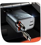 LISEN Retractable Car Charger, 84W Car Charger USB C Fast Charge, 4 in 1 | Cigarette Lighter Adap...