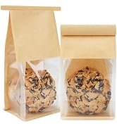 Foranda 100 Pack Cookie Packaging Bags, 3.9x3.1x8.2 Inches Small Bakery Bags with Window Tin Tie ...