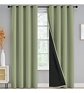 100% Blackout Curtains for Living Room, Thermal Insulated Blackout Curtains 84 inch Length Heat a...
