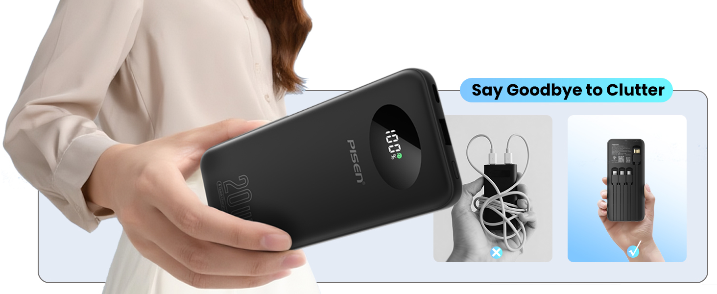PISEN 10000mAh 3C Certified Power Bank
