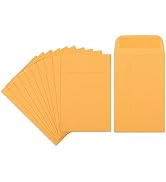 #1 Coin Envelopes Eupako 100 PCS 2.25x 3.5" Brown Small Parts Envelope with Gummed Flap Kraft See...