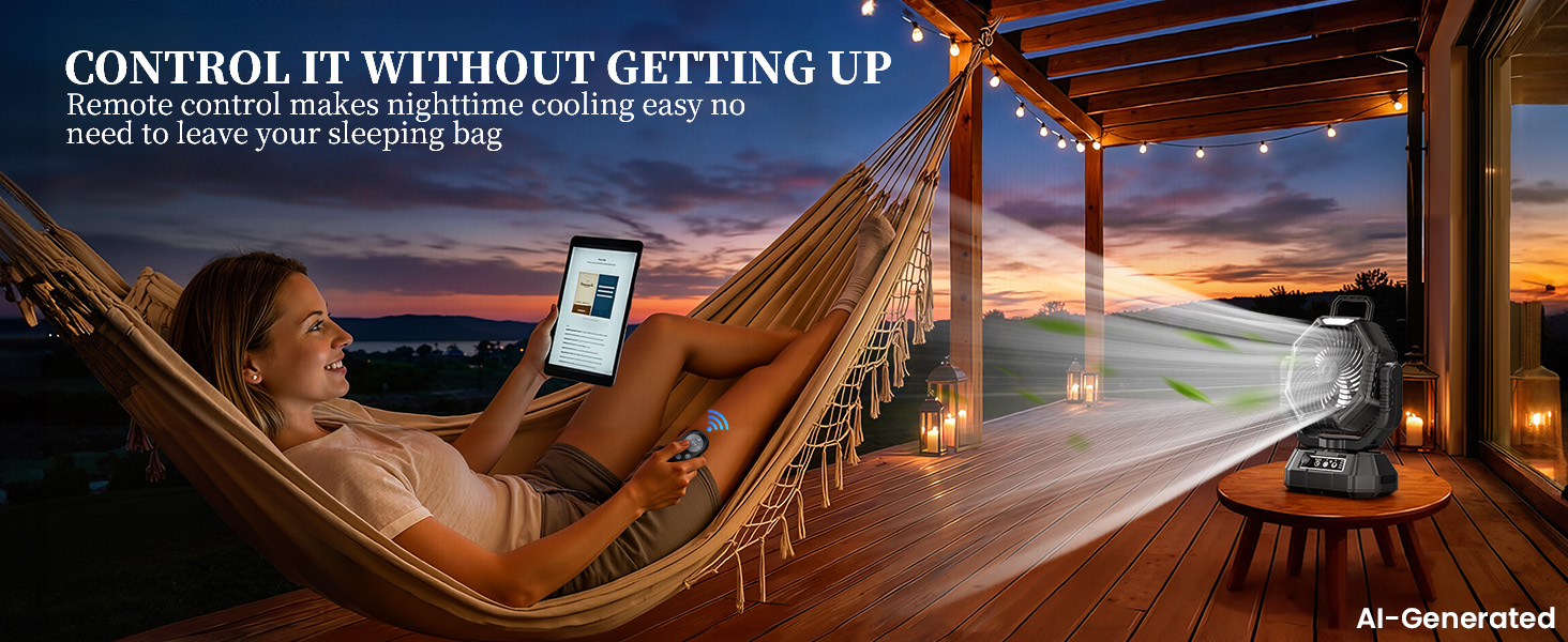 tent fans for camping hanging with remote: easy nighttime cooling from your sleeping bag