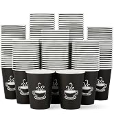 TV TOPVALUE 12 oz 210 Pack Paper Coffee Cups, Disposable Coffee Cups, Hot/Cold Drinking Cups for ...