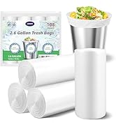 Small Trash Bags 2.6 Gallon-108 Count Leakage-Proof Strong, Small Mini Garbage Bags for Bathroom,...