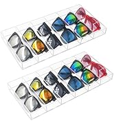 Acrylic Sunglasses Organizer Storage Tray, Clear Eyeglass Case Storage with 6 Slots for Multiple ...