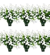 12 Bundles Artificial Flowers for Outdoors Spring Decor, Realistic UV Resistant Fake Plants Faux ...