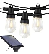 Brightech Ambience Pro Solar Powered Outdoor String Lights -27 ft Commercial Grade Waterproof Edi...