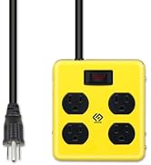 OSKOS 4-Outlet Workshop Power Stirp with 3-Foot Power Cord, 15A/1800W, Wall-Mountable, UL Listed,...
