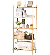 GOGOGO Expandable Bamboo Bathroom Shelf - 150LBS Heavy-Duty, Tool-Free Assembly, Multifunctional ...