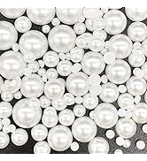 Dowarm 1000 Pieces Flatback Half Pearls, Flat Backed Round Half Pearls for Crafts Jewelry, Mixed ...