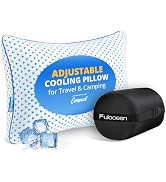 Small Cooling Memory Foam Pillow for Travel & Camping, Compressible Adjustable Pillow for Medium ...