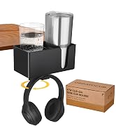 OrgaFocus 4-in-1 Clip On Desk Cup Holder - Adjustable Mountable Cup Holder with Divider & Rotatin...