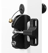 Key Lockable 2 Way Gate Latch with Spring Loaded Pull Cable, Safety Gravity Gate Fence Lock for O...
