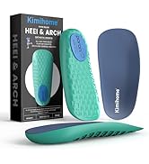 Kimihome Plantar Fasciitis Insoles - 3/4 Heel Cup Cushions with Arch Support for Heel Pain, Plant...