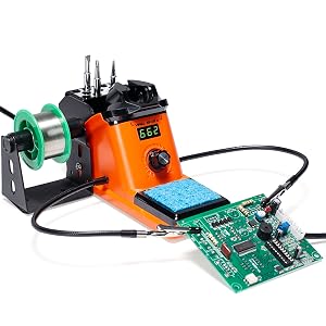 using the YIHUA 926LED III's helping hand to hold a circuit board