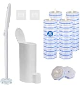 XFKJOR Disposable Toilet Bowl Brush and Holder - Toilet Bowl Wand Refills with Toilet Bowl Cleane...