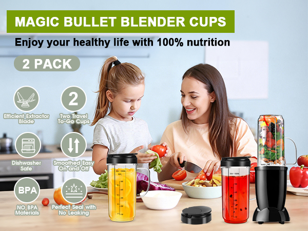 2 Pack Magic Bullet Blender Cups