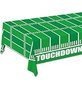 Gatherfun Football Theme Party Disposable Tablecloth Plastic Touchdown Table Cover for Birthday P...