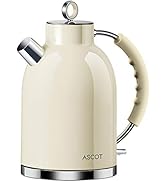 Electric Kettle, ASCOT Stainless Steel Electric Tea Kettle, 1.7QT, 1500W, BPA-Free, Cordless, Aut...