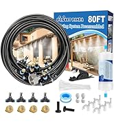 Pre-assembled Misters for Outside Patio,Outdoor Misting Cooling System w Filter,80FT|24M. Backyar...