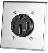 Tonton 50 Amp NEMA 14-50R EV Charging Receptacle with 304 Stainless Steel Wall Plate, Heavy-Duty ...