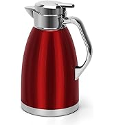 61oz Thermal Carafe for Hot Liquids - Insulated Stainless Steel Dispenser for Coffee, Tea, Hot Wa...
