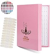Noverlife 216 Nail Colors Chart Display, Nail Gel Polish Display Book with 216 False Nail Tips, P...