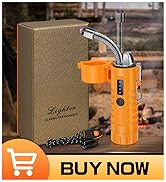 Lafagiet Electric Lighter, USB C Rechargeable, with LED Battery Display, Flashlight, 360° Flexibl...