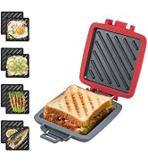 Mico Dingker Microwave Toastie Sandwich Maker, Snack Maker & Panini Press, Removable Non-Stick Pl...