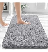 OLANLY Bathroom Rugs 30x20, Extra Soft Absorbent Chenille Bath Rugs, Rubber Backing Quick Dry, Ma...