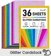 Koogel 36 Sheets Glitter Cardstock, 8.27" x 11.7" (A4 Size) 18 Colors, Heavyweight 250gsm Sparkle...