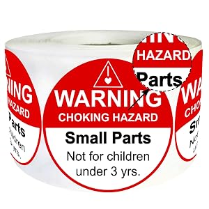 Red Small Parts Choking Hazard Stickers