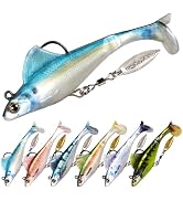 FONMANG 2.5/3.5In Swim Baits for Bass Fishing, Pre-Rigged Jig Heads Soft Plastic Walleye Fishing ...