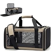 Wakytu Airline Approved Expandable Pet Carrier for Small Cats, Collapsible Travel Bag with 600D O...
