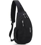 Peicees Sling Bags Men Women Shoulder Backpack Small Cross Body Chest Sling Backpack, Black