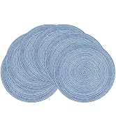 SHACOS Round Braided Placemats Set of 6 Circle Place Mats Kitchen Table Mats for Dining Table Wed...