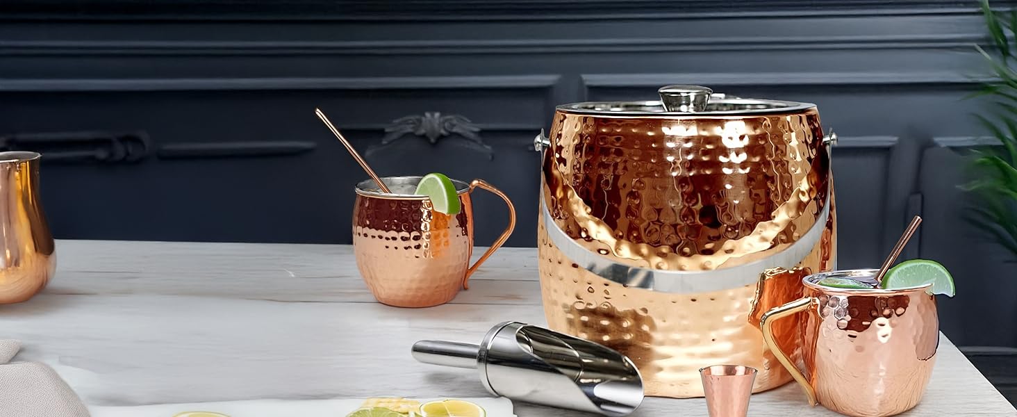 BREKX insulated ice buckets with lid for cocktail bar or a party
