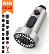 Pull Down Spray Head Replacement - for Kitchen Faucet Sprayer Head with 11 Adapters, 3 Function P...