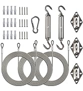ShadeMart 6 Inch Stainless Steel Hardware Kit Plus Cable for Triangle Sun Shade Sail Installation...